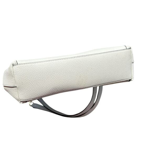 Karl Lagerfeld Cream & Gold Shoulder Bag Agyness Design Triple Compartment EUC - Picture 13 of 15